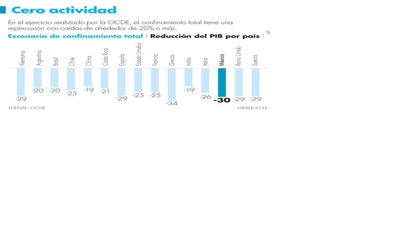 Paro de la economía restará 2 pts por mes al PIB global: OCDE